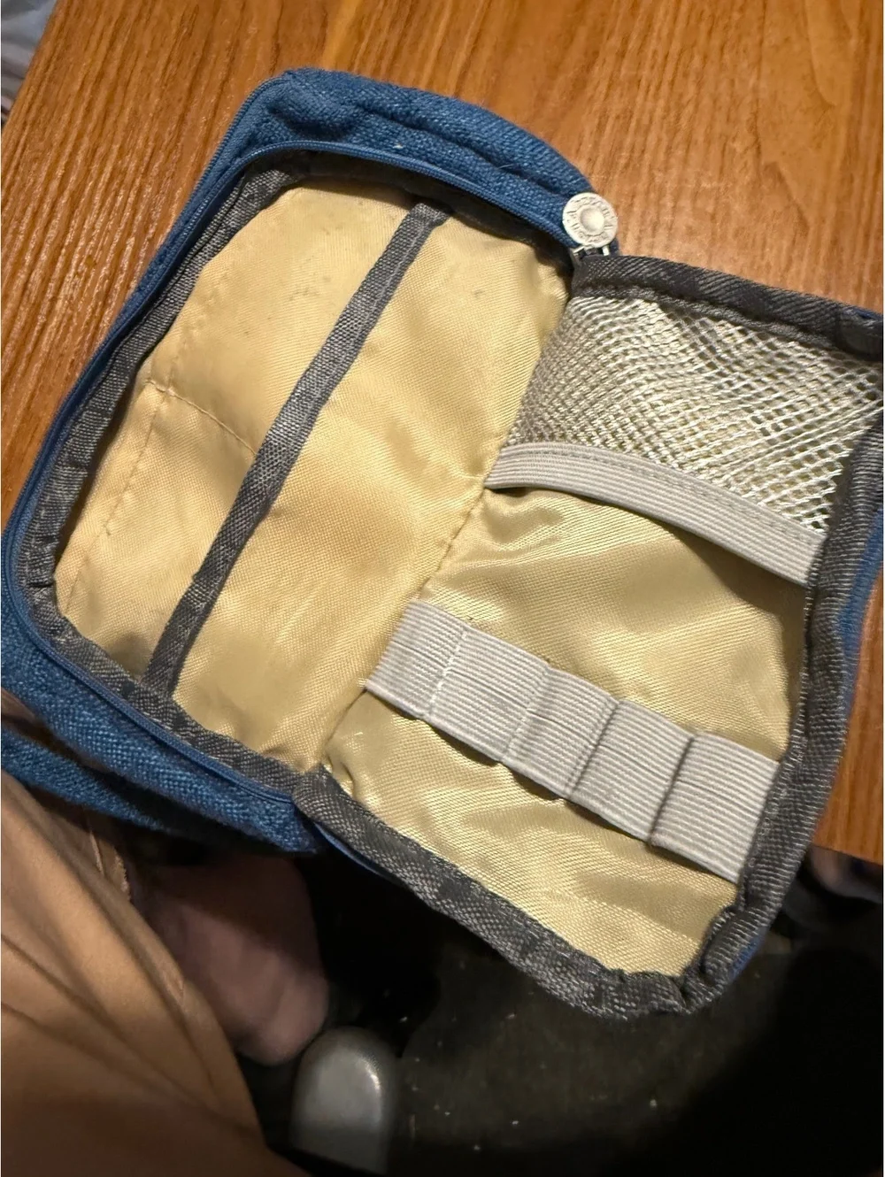 Amazon Blue Fabric Small Organizer Pouch with Zipper and Handle